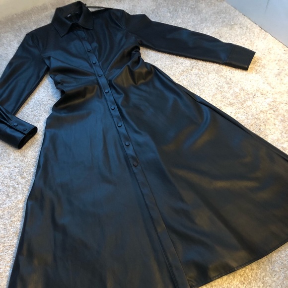 Zara Dresses & Skirts - Zara PU leather dress/jacket